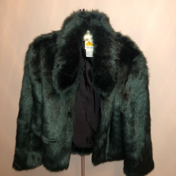 c & c california Jackets & Blazers - Green Fur Coat